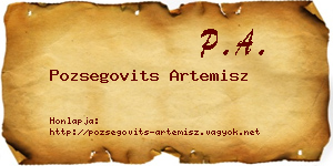 Pozsegovits Artemisz névjegykártya